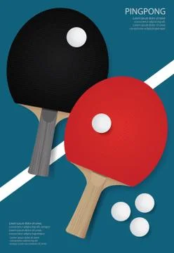 Pingpong Poster Template Vector Illustration Stock Illustration