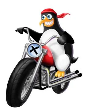 Pinguino biker Stock Illustration