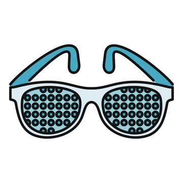 Pinhole glasses enhancing vision correction eye training accessory Stock Illustration