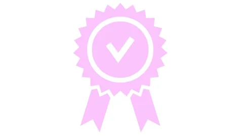 Pink 2 quality mark white Stock Footage 259285933