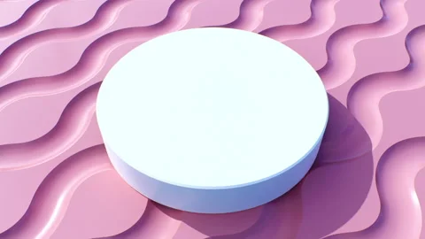 Pink 3D Abstract Background with white podium Video stock 196618339