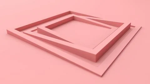 Pink 3d angled frames, 3d illustration Stock Illustration