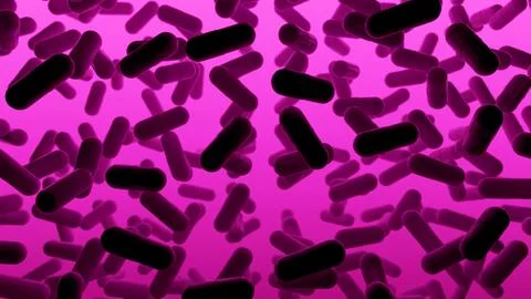 Pink 3D background with slowly floating capsules Stock Illustration