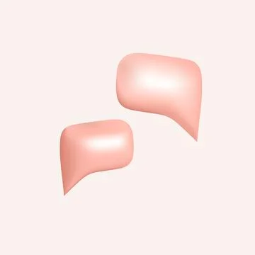 Pink 3d bubble speeches on white background イラスト素材