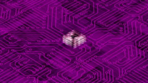 Pink 3d Computer chip AI Computer processor Mother board circuit background 動画素材 272484068