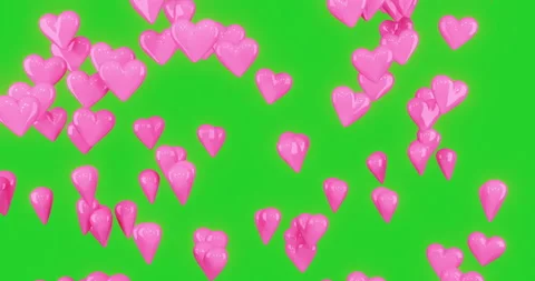 Pink 3d hearts are dropping Stock Footage 228289905
