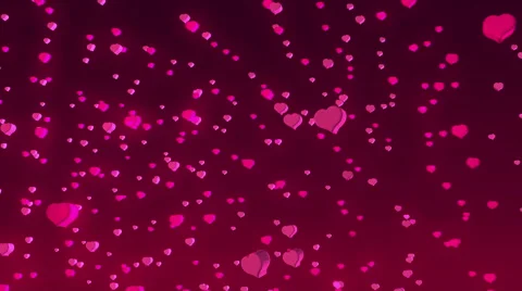Pink 3d hearts flying Stock Footage 68762644