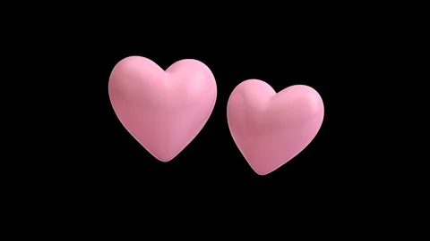 Pink 3D Hearts on transparency 動画素材 124420192