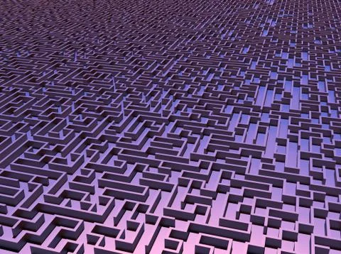 Pink 3D Maze Background - 3D Rendering Image Pattern Illustration