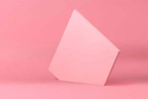 Pink 3d pentagonal wall geometric background mock up for cosmetic product s.. イラスト素材