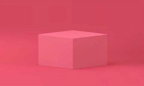 Pink 3d podium package box platform isometric angular construction realistic  Stock Illustration