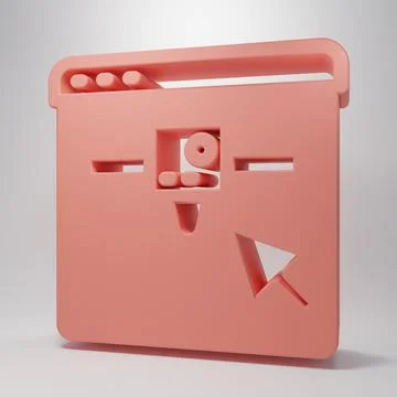 Pink 3D printer setting icon isolated on pink background. 3d printing. Mini.. イラスト素材