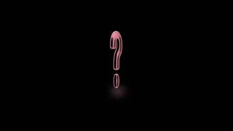 Pink 3D Question Mark with Soft Glow on animated Black Background symbol pu.. Stock Footage 332992199