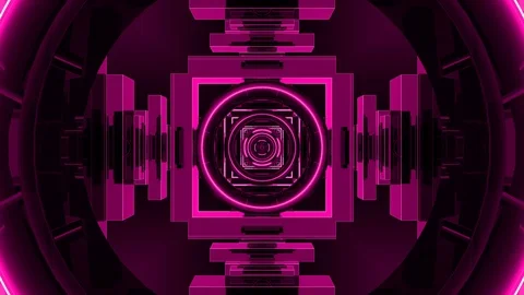 Pink 3d render abstract geometric modern background tunnel Stock Footage 108584283