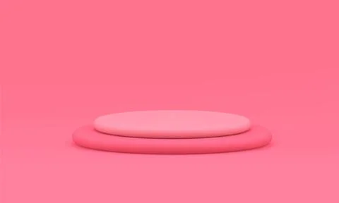 Pink 3d round podium level basic foundation geometric showcase for product pr Illustrazione stock