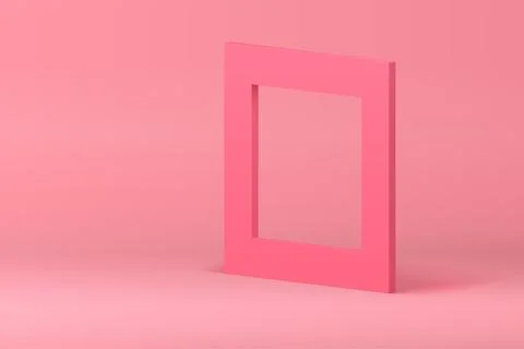Pink 3d squared frame isometric wall boundary mock up for cosmetic product .. Stock-Illustration