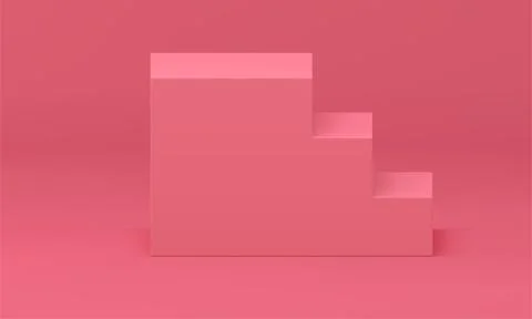 Pink 3d staircase steps level basic foundation challenge aspirations geomet.. Stock Illustration