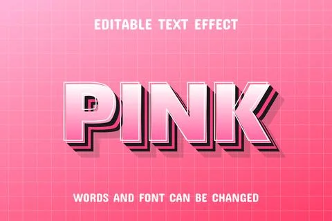 Pink 3d text effect Stock Illustration