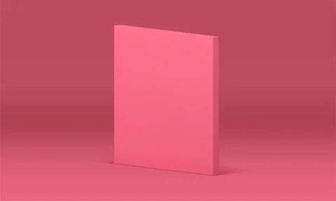 Pink 3d wall rectangular vertical platform geometric element isometric desi.. Stock Illustration