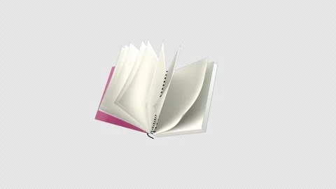 Pink 3d work book school equipment animation over an alpha channel Stock Footage 276328938