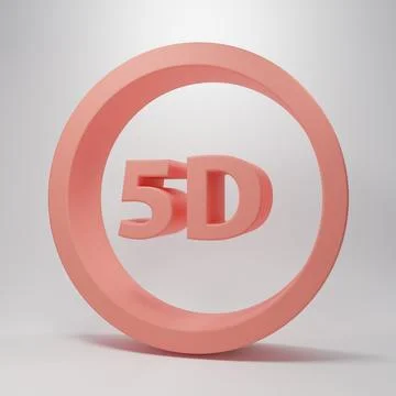 Pink 5d virtual reality icon isolated on pink background. Large three-dimen.. Stock Illustration