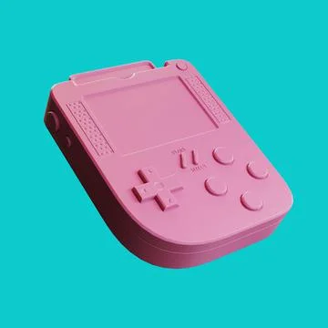 Pink Abstract Arcade Old School Joypad, Gamepad or Game Console in Duotone St Stock Illustration