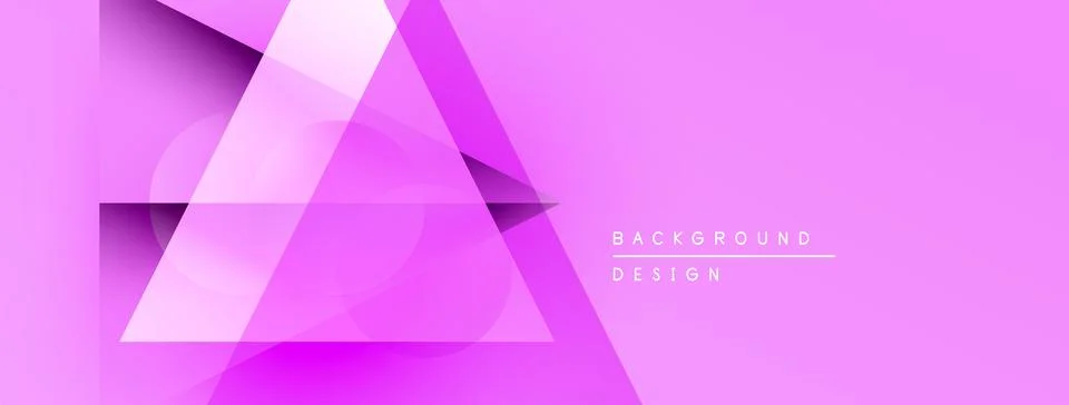 Pink abstract background features layered triangles, gradients, soft shadows. Stock Illustration
