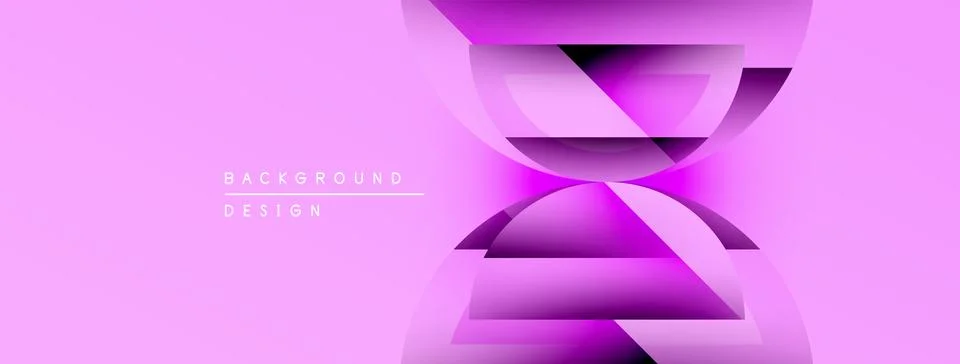 Pink abstract background features layered shapes, creating dynamic visual effect Stock Illustration