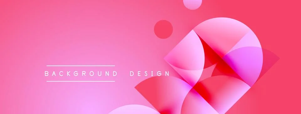 Pink abstract background features overlapping circles, gradients. Text reads Stock Illustration