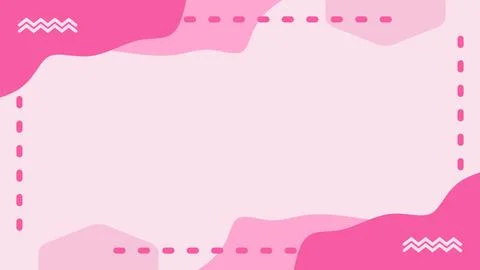 Pink abstract background frame with rounded shapes and wavy lines. Perfect .. Stock Illustration