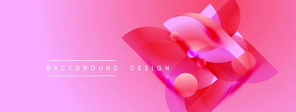 Pink abstract background. Overlapping circles, shapes create dynamic visual Stock Illustration