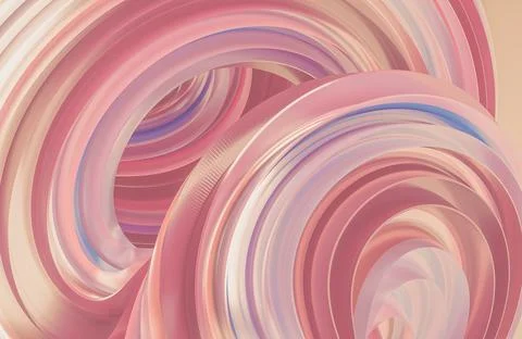 Pink abstract background wave shaped 3D rendered graphic illustration, liqu.. Stock Illustration