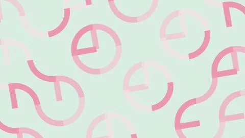 Pink abstract circle pattern on pastel background Stock Illustration