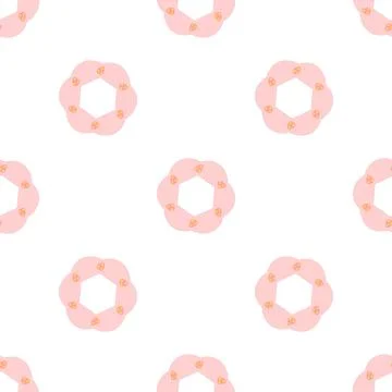 Pink abstract circle pattern seamless vector Stock Illustration