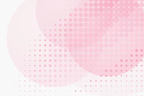 Pink abstract circles with dotted pattern on white background Stock Photos