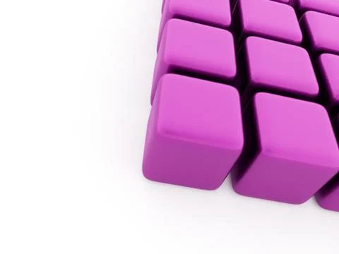 Pink abstract cubes background rendered on white Stock Illustration