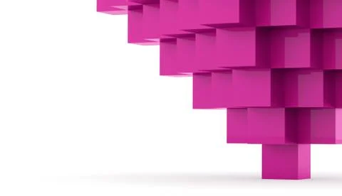 Pink abstract cubes background rendered Stock Illustration