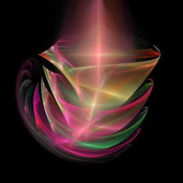 Pink abstract element on black background, digital graphic, background Stock Illustration