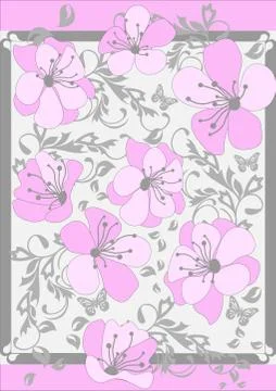 Pink Abstract  floral pattern background Stock Illustration