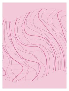 Pink abstract flowing lines wave pattern background illustration. Stock Illustration