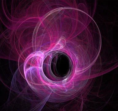 Pink abstract fractal pattern on black background, wallpaper, design イラスト素材