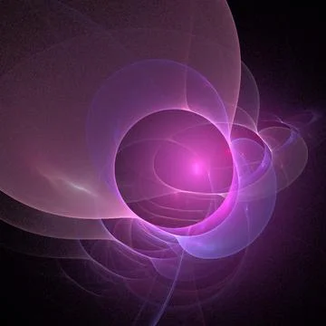Pink abstract fractal pattern on black background, wallpaper, design Illustrazione stock