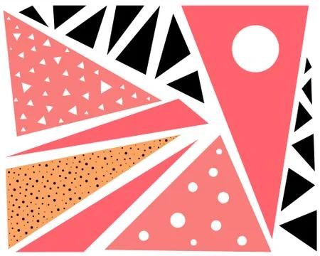 Pink abstract geometric background pattern shape set Stock Illustration