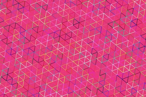Pink abstract geometric pattern with cubes and lines Stock Illustration