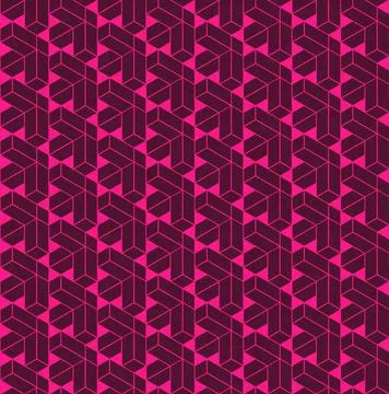 Pink abstract geometrical seamless pattern on old concrete surface. 3d render 스톡 일러스트