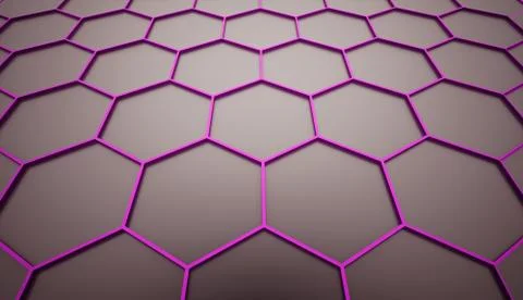 Pink abstract hexagonal cell background rendered Stock Illustration