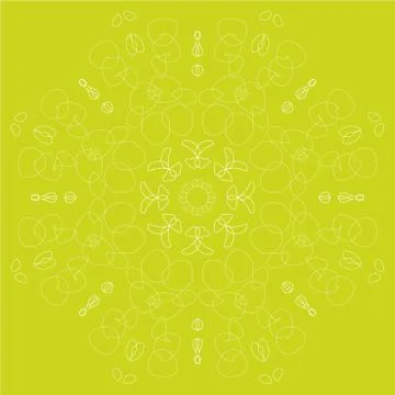 Pink abstract linear rosette Stock Illustration