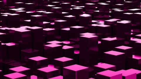 Pink Abstract Looped Cubes Seamless Video stock 99375982