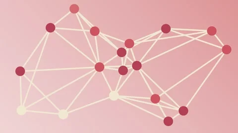 Pink Abstract Network Nodes and Links Seamless 2D Loop CGI Stock Footage 345561899