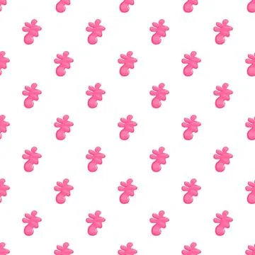 Pink abstract paint splashes seamless pattern on white background 스톡 일러스트